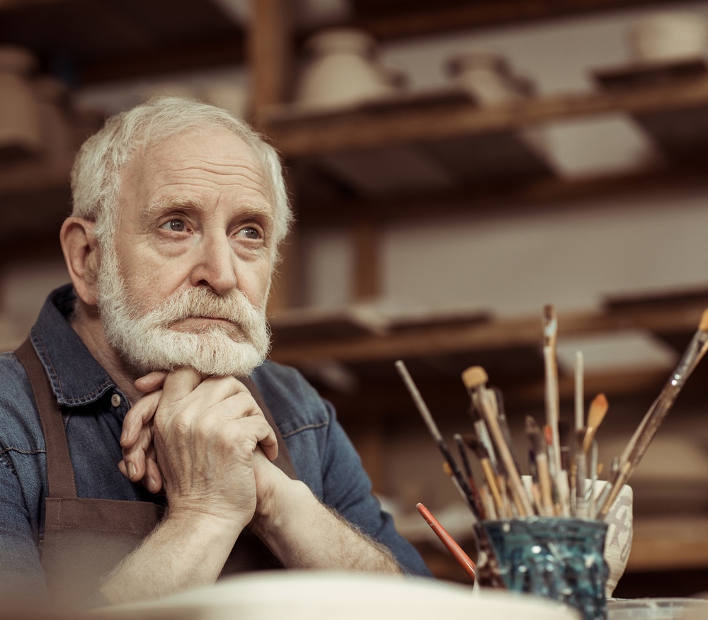 Artist pondering